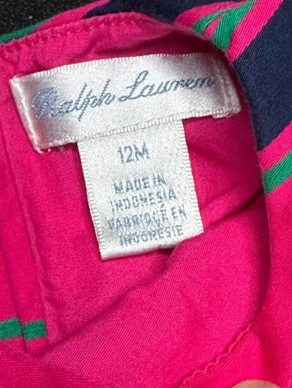 Polo Ralph Lauren Baby Girl Striped Dress – 12 Months